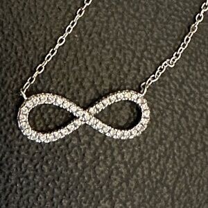 Diamond infinity necklace in sterling silver 925